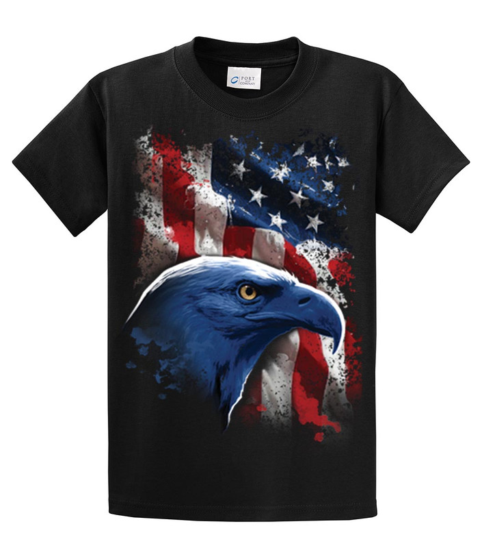American Icon Patriotic USA Eagle in Front of American Flag