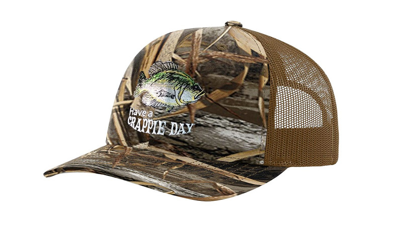 Have a Crappie Day Funny Fishing Mesh Back Trucker Hat Black