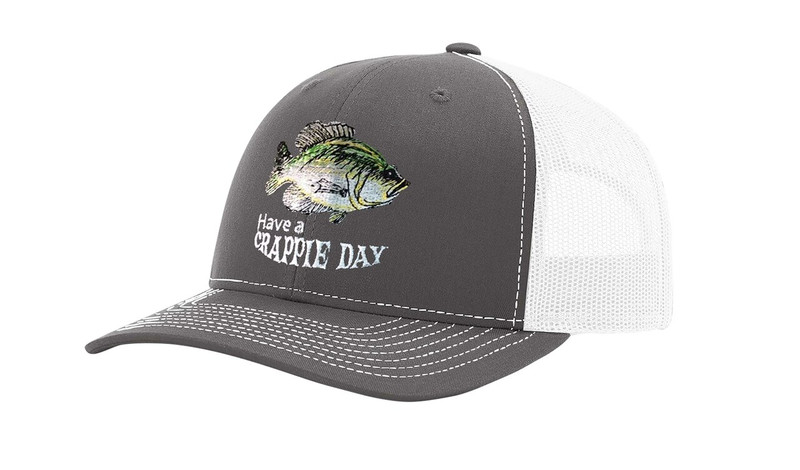 Have a Crappie Day Funny Fishing Mesh Back Trucker Hat Black - Trenz Shirt  Company