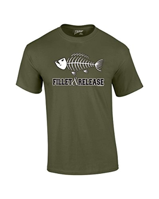 Fishing T-shirt Fillet and Release Fish Bones Tee Funny Humorous Fisherman Fish  Tee Bass Trout Salmon Walleye Crappie - Trenz Shirt Company