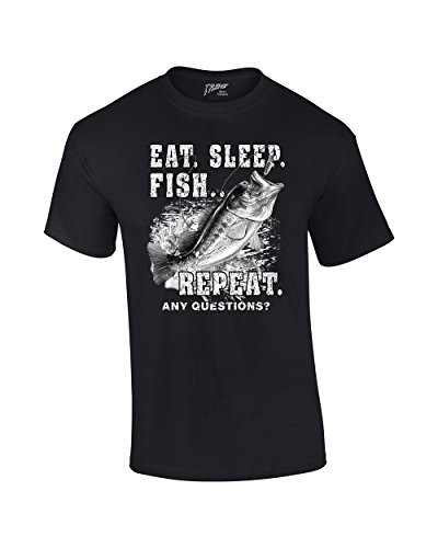 Fishing Eat Sleep Fish Repeat Funny Outdoors Novelty Short Sleeve