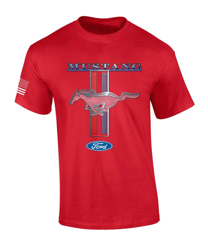 T-shirt Uomo Ford Mustang Logo Classico – Grigio Scuro – Cotone – Maglia Auto