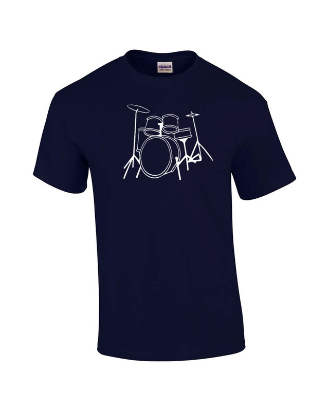 Drum Set T-shirt Drummer Band Musician Drumming Percussion Retro