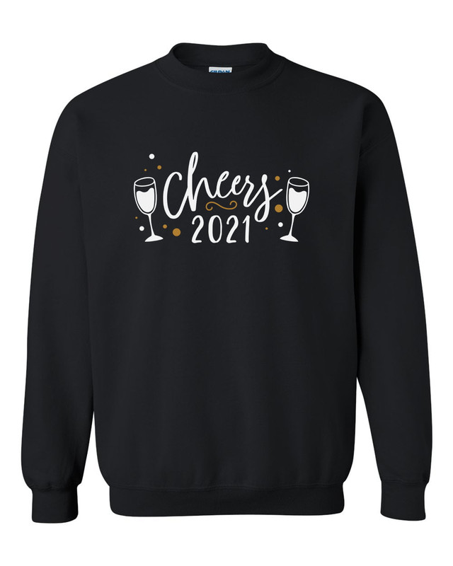 Cheers 2021 Champagne Glass Unisex Adult Crewneck Sweatshirt