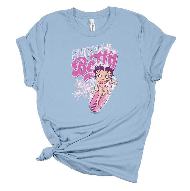Womens Surf Betty Betty Boop Short Sleeve T-shirt Graphic Tee
