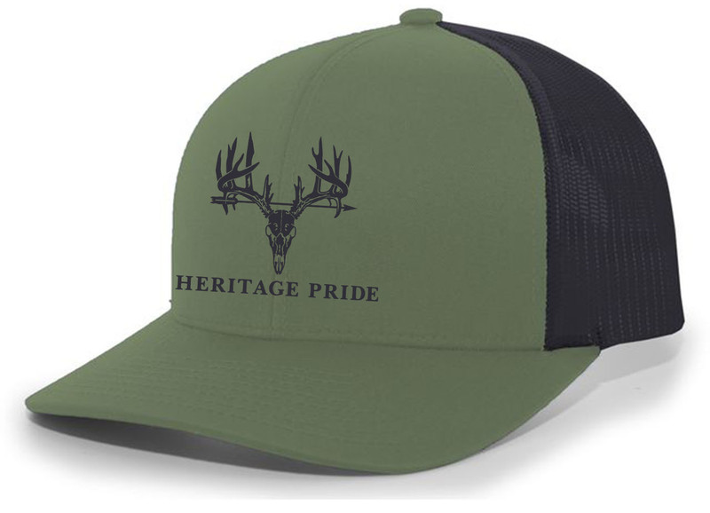 Heritage Pride Deer Skull Antlers Arrow Mens Mesh Back Trucker Hat