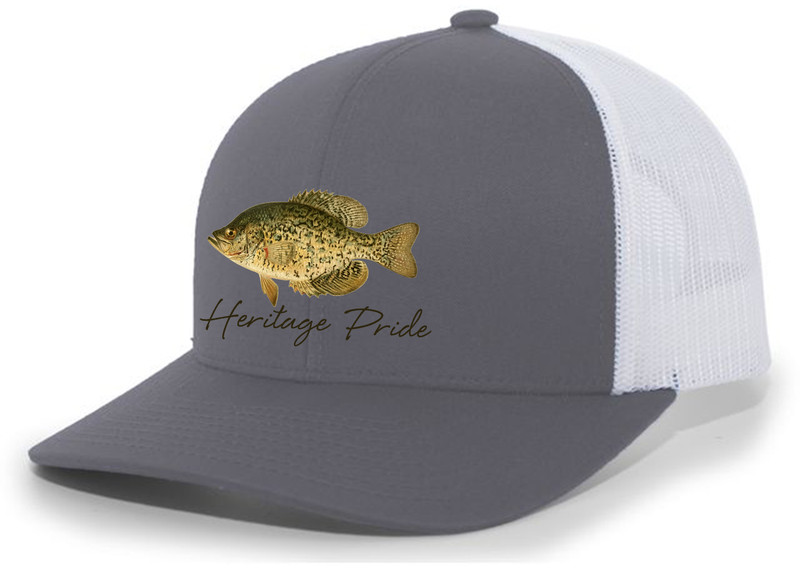 Heritage Pride Freshwater Fish Collection Crappie Fishing Mens Embroidered Mesh  Back Trucker Hat Baseball Cap - Trenz Shirt Company