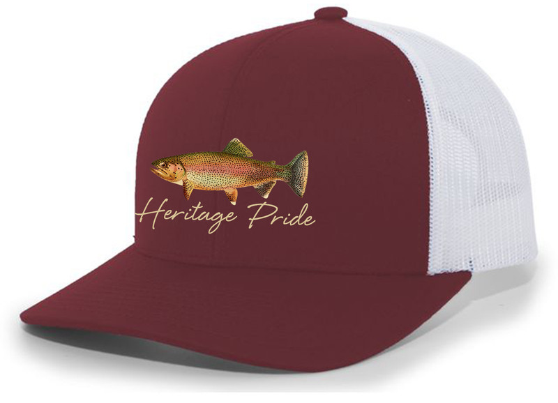 Heritage Pride Freshwater Fish Collection Trout Fishing Mens Embroidered  Mesh Back Trucker Hat Baseball Cap