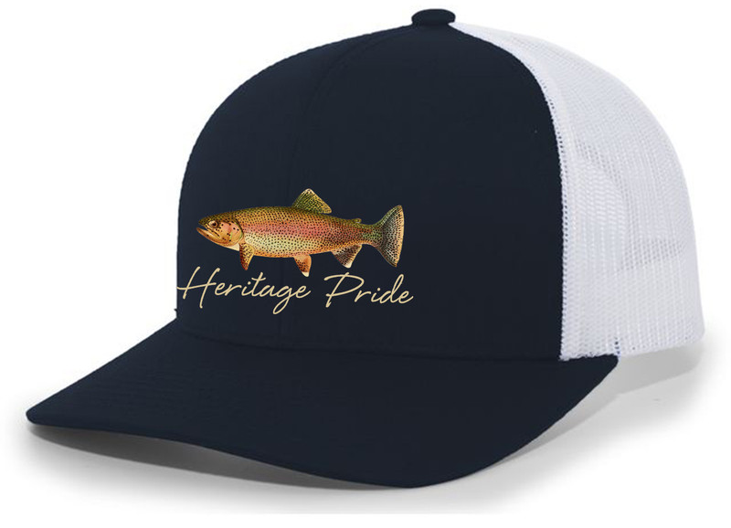 Heritage Pride Freshwater Fish Collection Trout Fishing Mens Embroidered  Mesh Back Trucker Hat Baseball Cap - Trenz Shirt Company