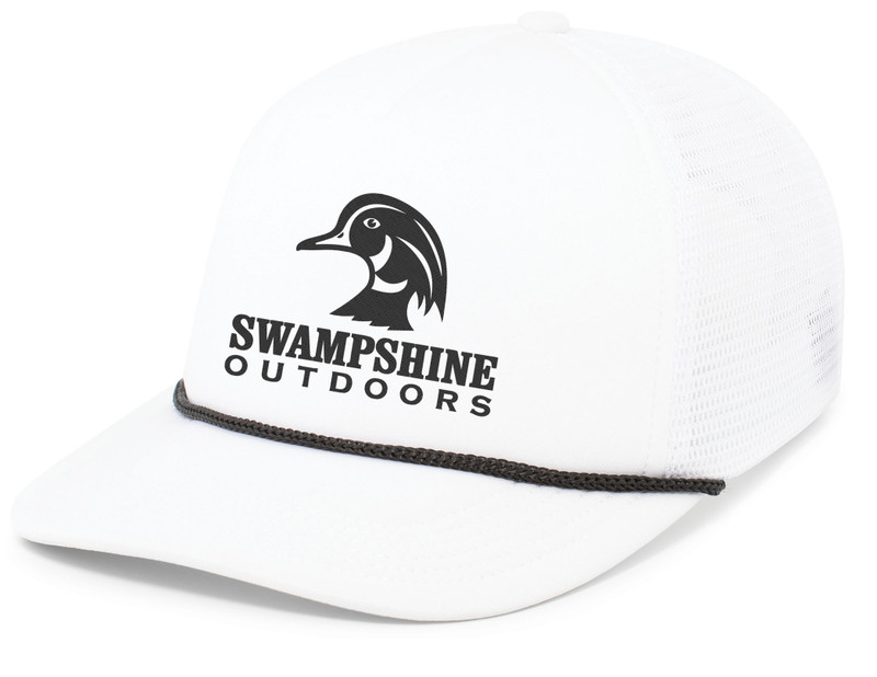 Swampshine Outdoors Embroidered Duck Logo Mens Foam Front Trucker Rope Hat  Baseball Cap