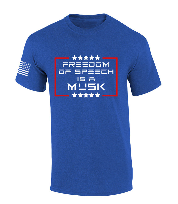 Mens Patriotic Tshirt Freedom Of Speech Is A Musk Futuristic Text