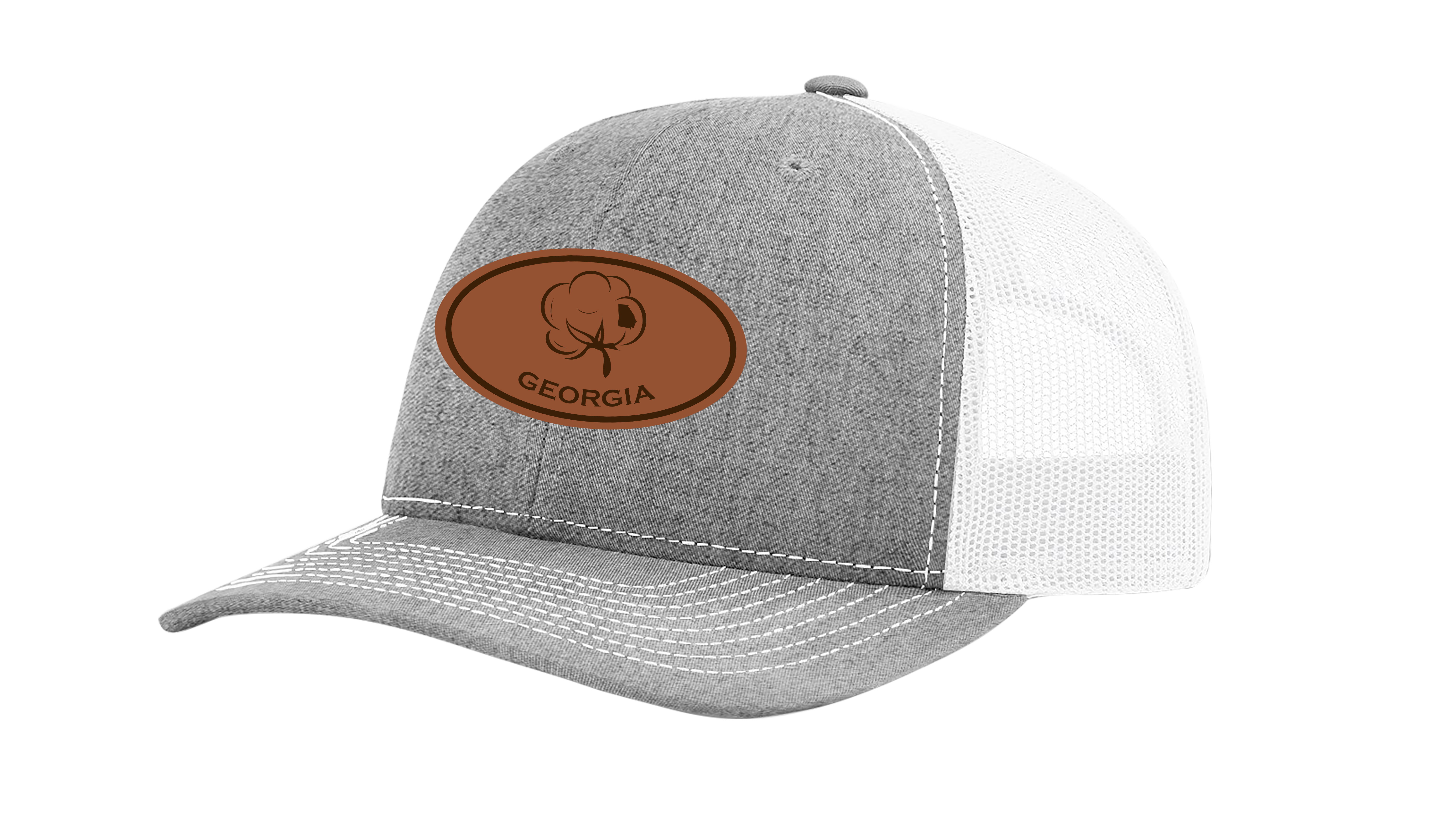 Heritage Pride Laser Engraved Leather Patch Georgia Cotton Boll Southern Men's - Bild 5 von 6