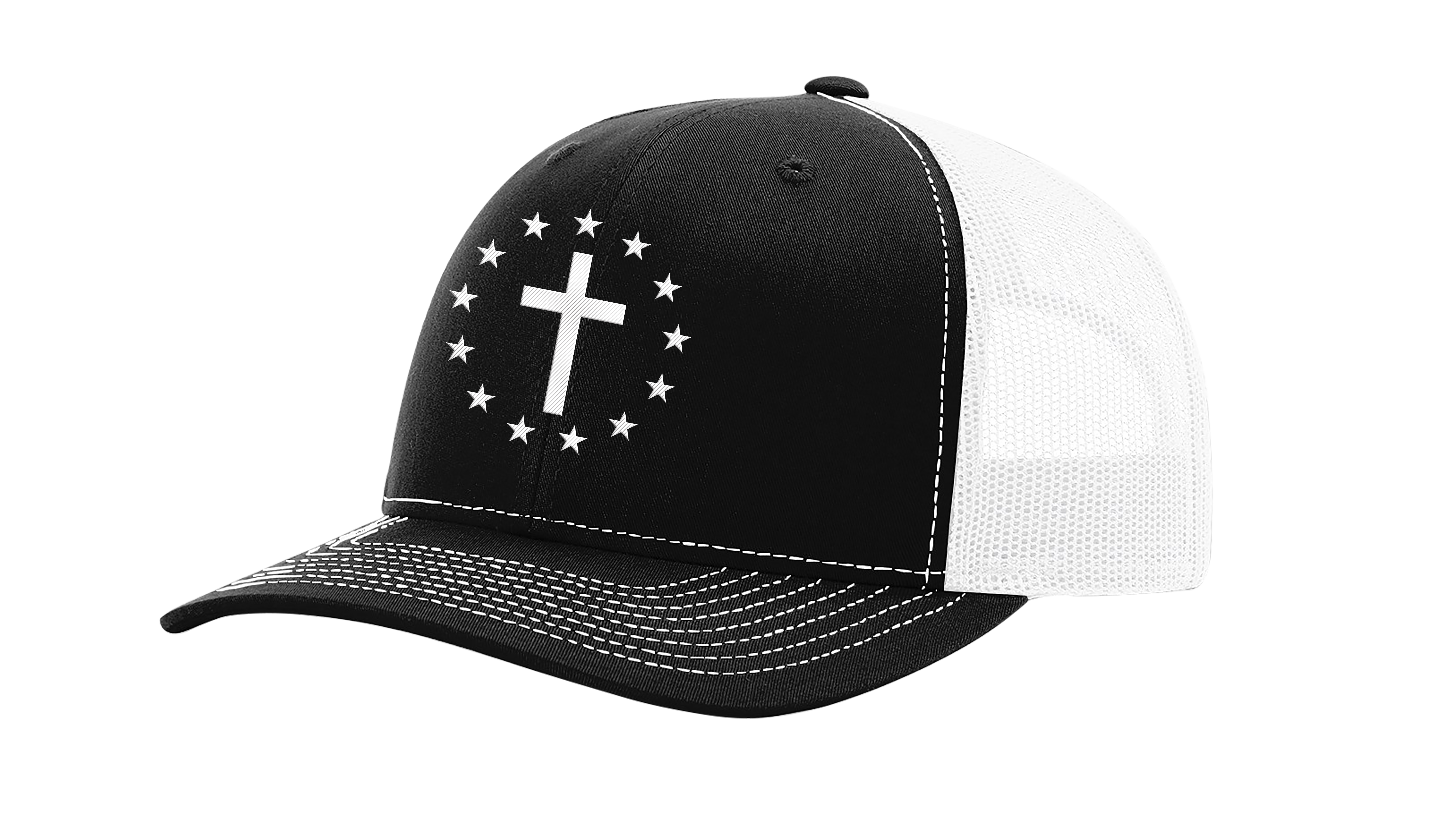 Men's Christian Cross Patriotic 13 Stars Betsy Ross American Flag Embroidered - Picture 9 of 16