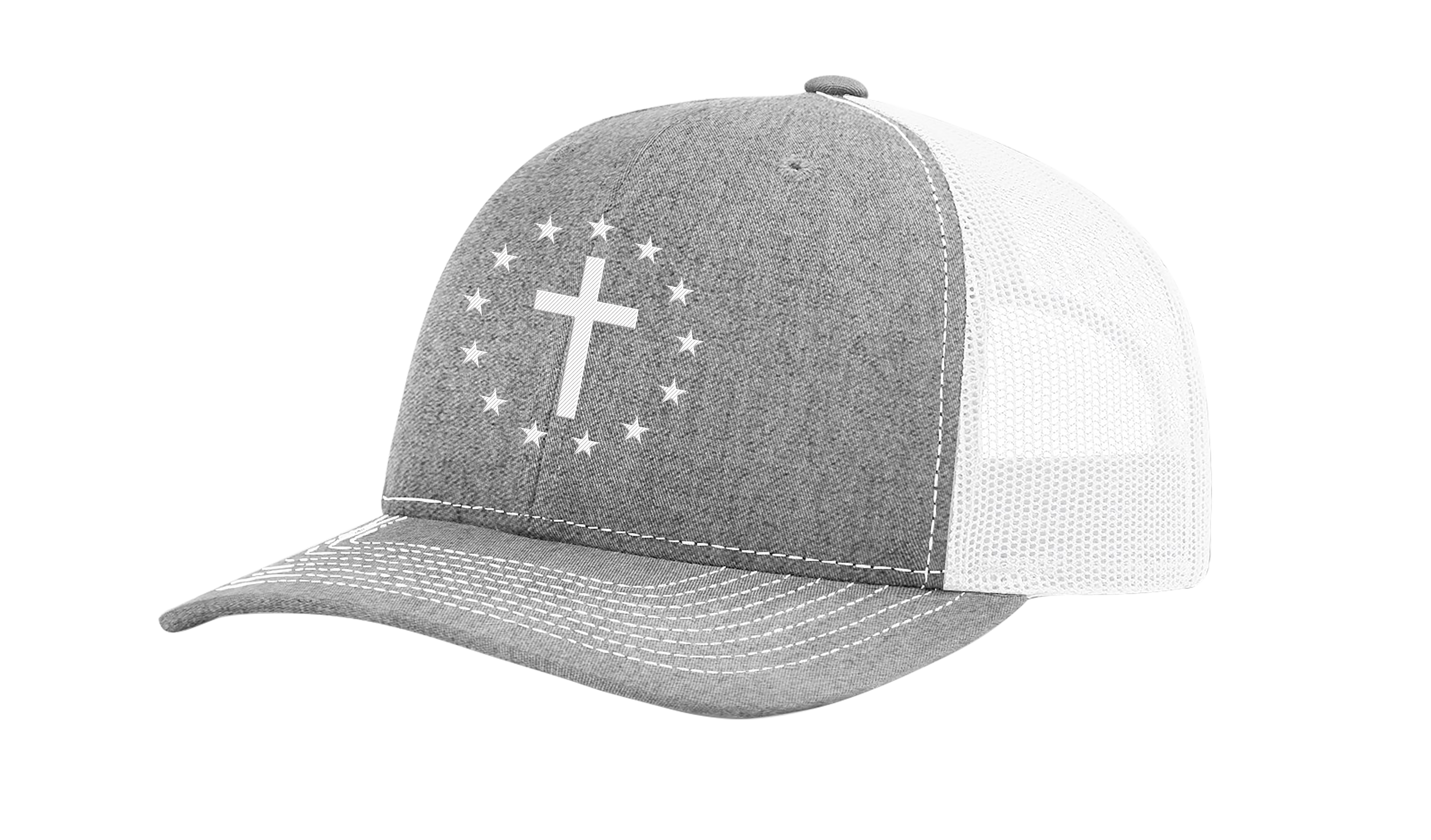 Men's Christian Cross Patriotic 13 Stars Betsy Ross American Flag Embroidered - Picture 12 of 16
