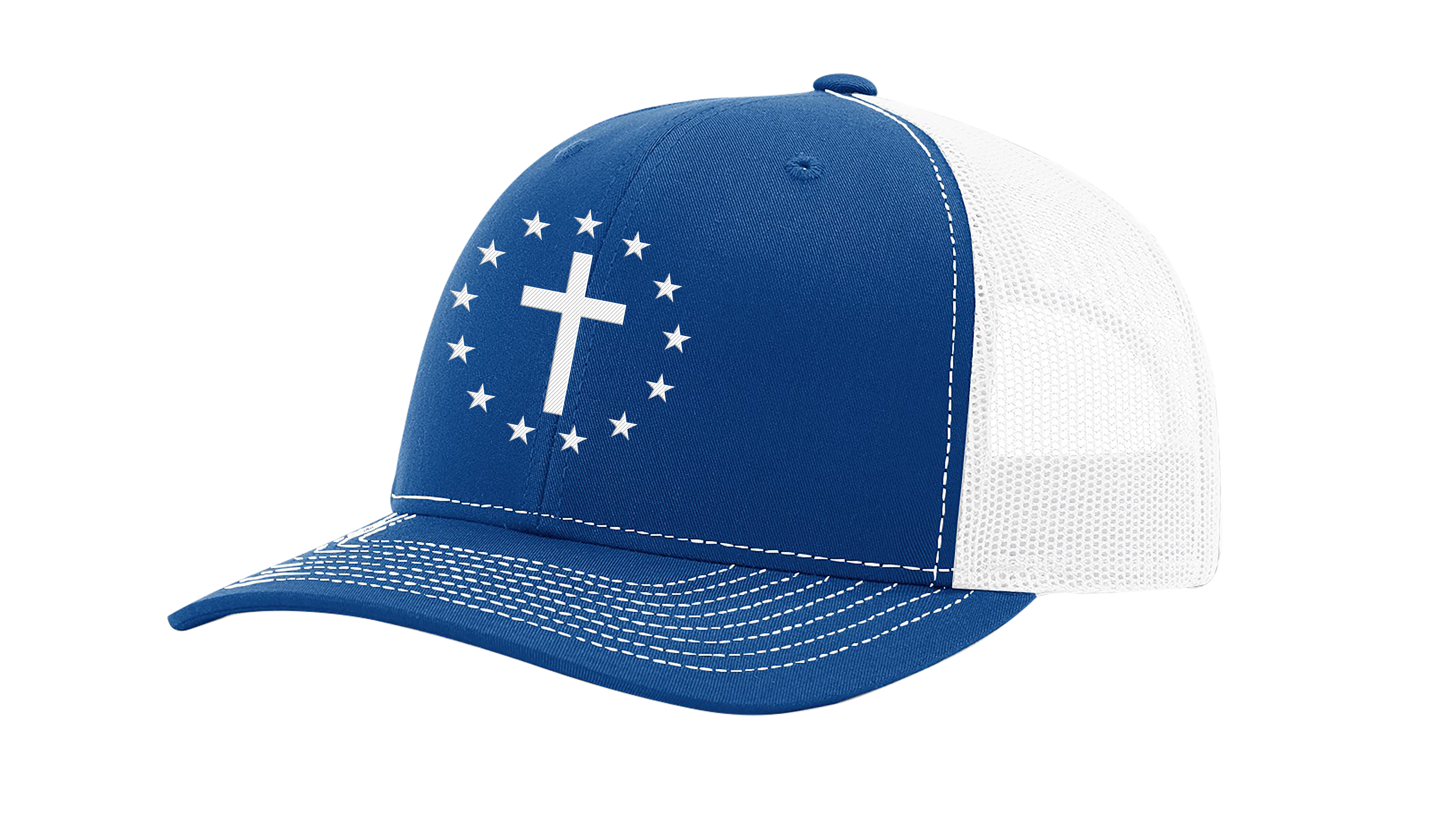 Men's Christian Cross Patriotic 13 Stars Betsy Ross American Flag Embroidered - Picture 16 of 16