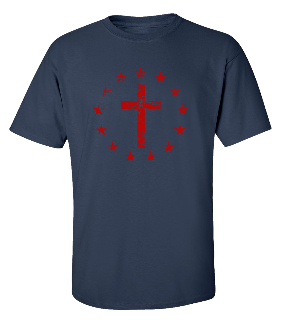 Men's Christian Cross Surrounded By Patriotic Betsy Ross Flag 13 Stars Short - Afbeelding 19 van 30