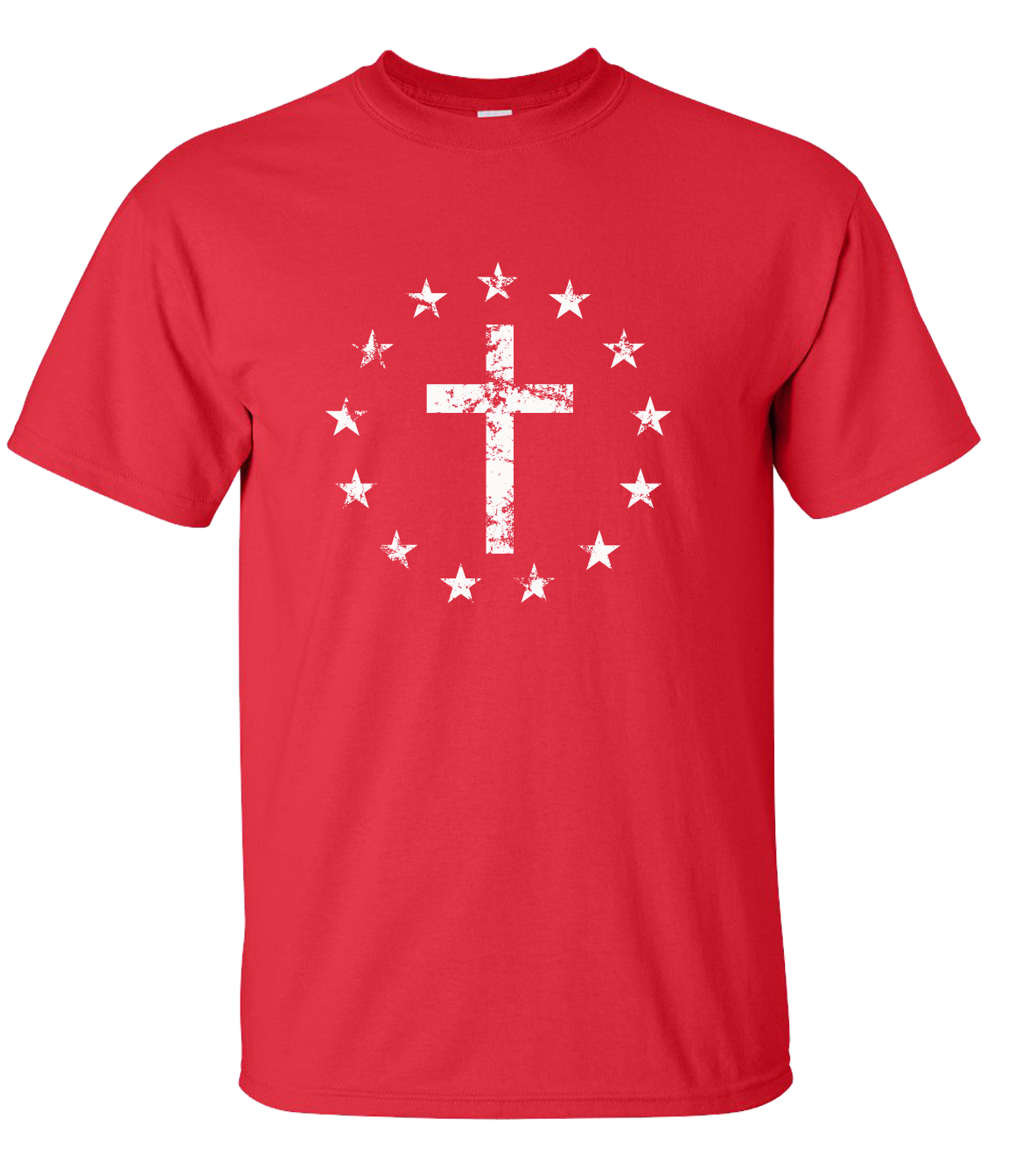 Men's Christian Cross Surrounded By Patriotic Betsy Ross Flag 13 Stars Short - Afbeelding 23 van 30