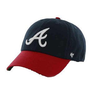 Atlanta Braves 47 Brand Vintage Navy Franchise Fitted Hat - Large