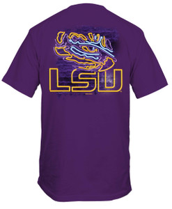 Louisiana Tshirt Football Team Color Purple and Gold Distressed Louisiana  State Name Tiger Mens Long Sleeve T-shirt Graphic Tee-Purple-xxl