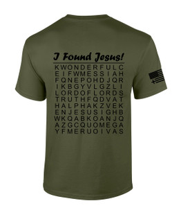 Mens Christian Shirt I Found Jesus Funny Crossword Puzzle Back