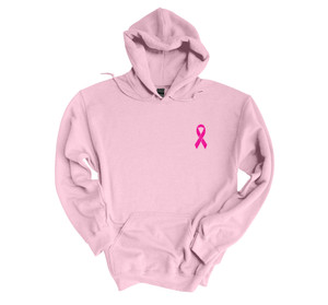 Womens Breast Cancer Awareness Hoodie Pink Ribbon Crest Hooded