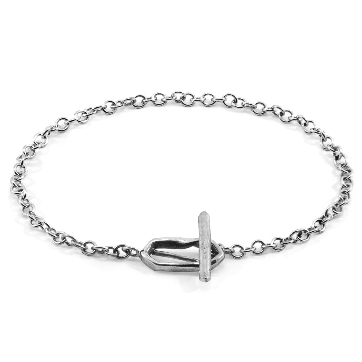 Esther Twist Silver Chain T-Bar Bracelet