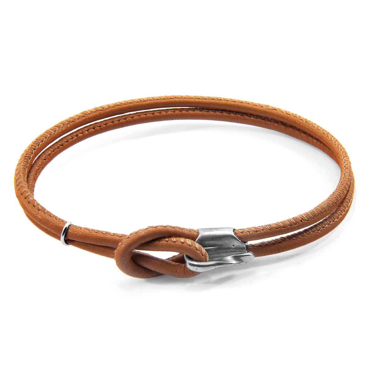 Light Brown Orla Silver and Nappa Leather Bracelet