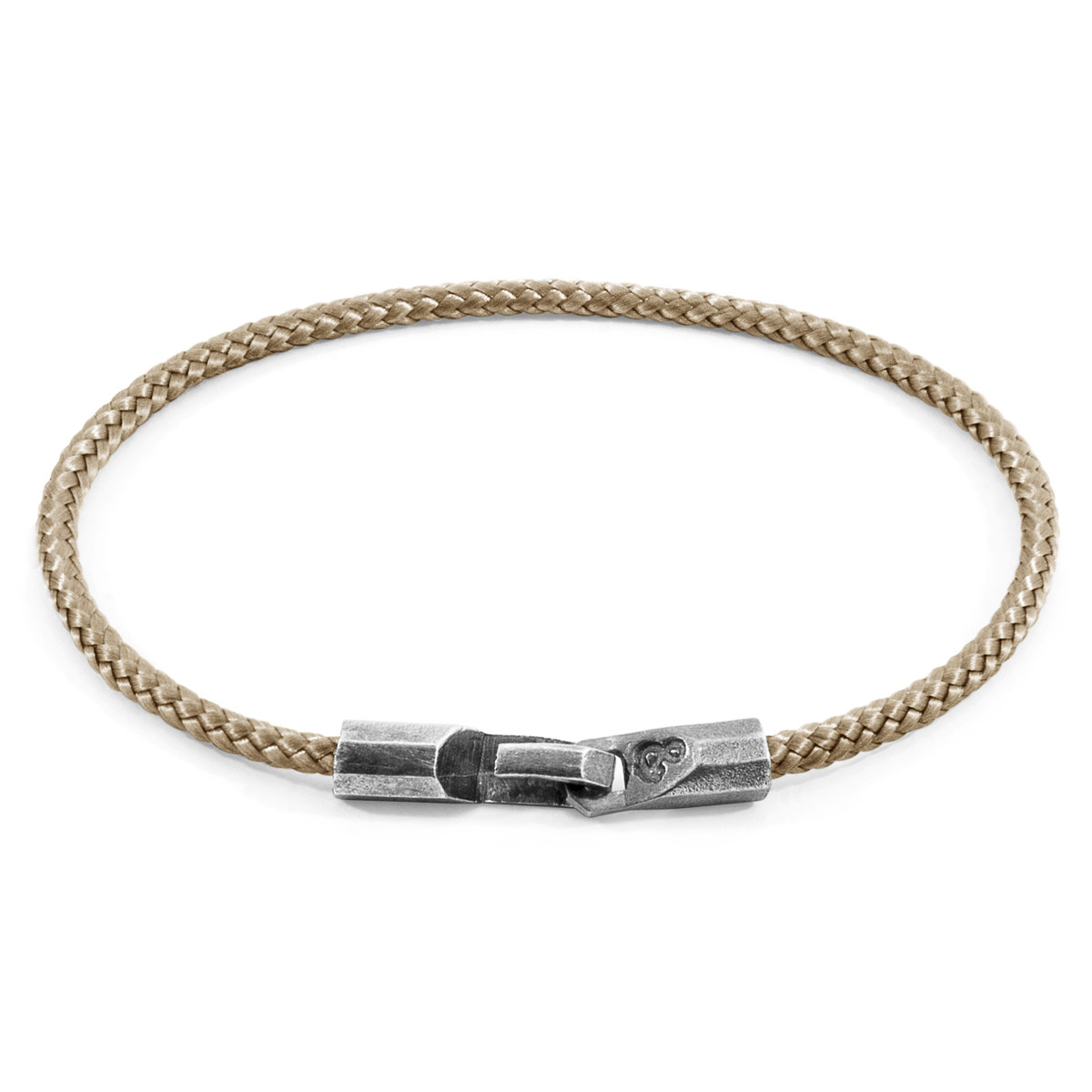 Sand Brown Talbot Silver and Rope Bracelet