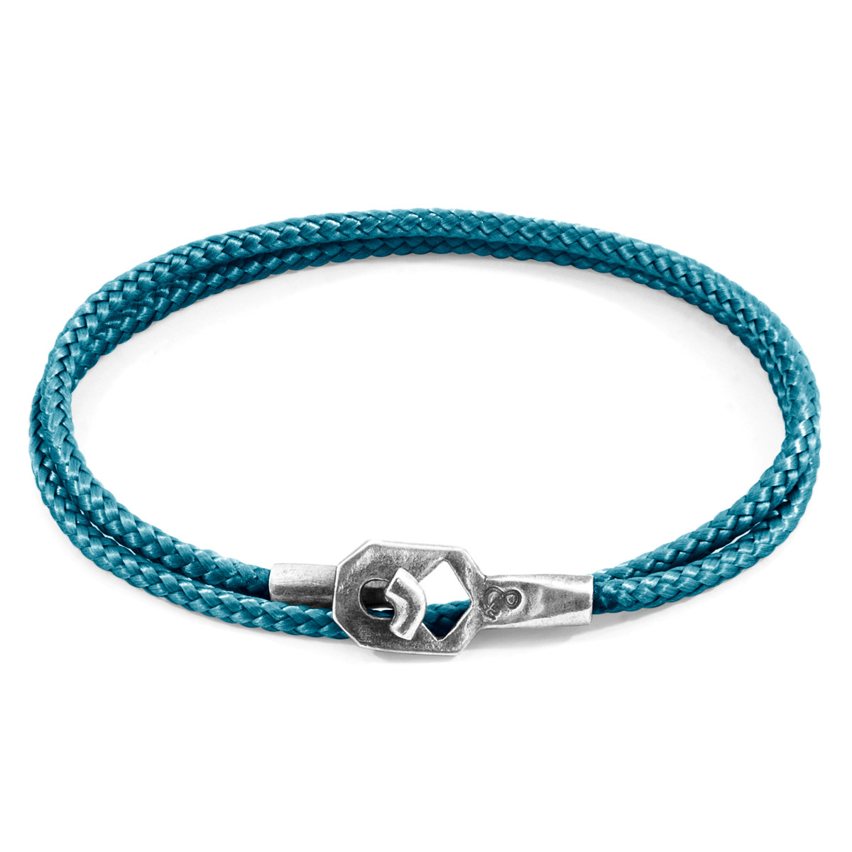 Ocean Blue Tenby Silver and Rope Bracelet