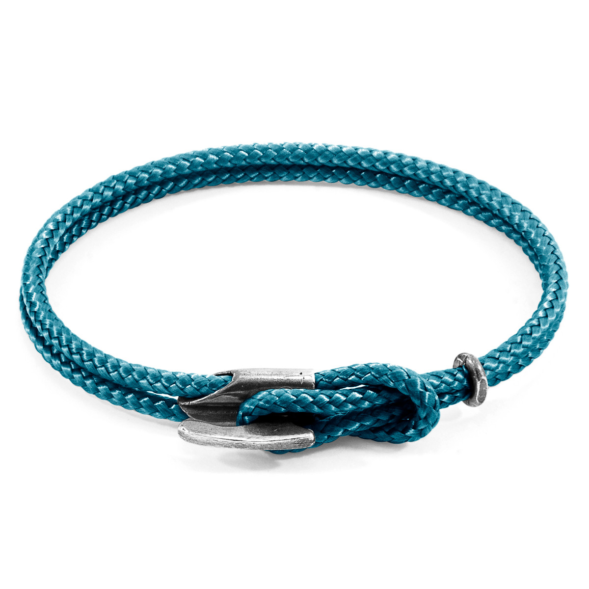 Ocean Blue Padstow Silver and Rope Bracelet