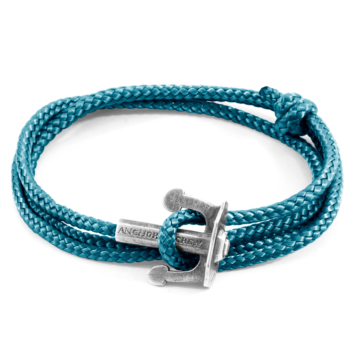 Ocean Blue Union Anchor Silver and Rope Bracelet