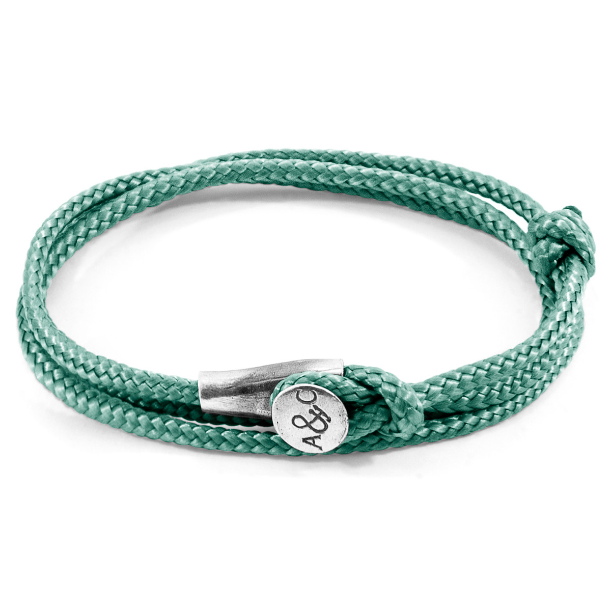 Mint Green Dundee Silver and Rope Bracelet