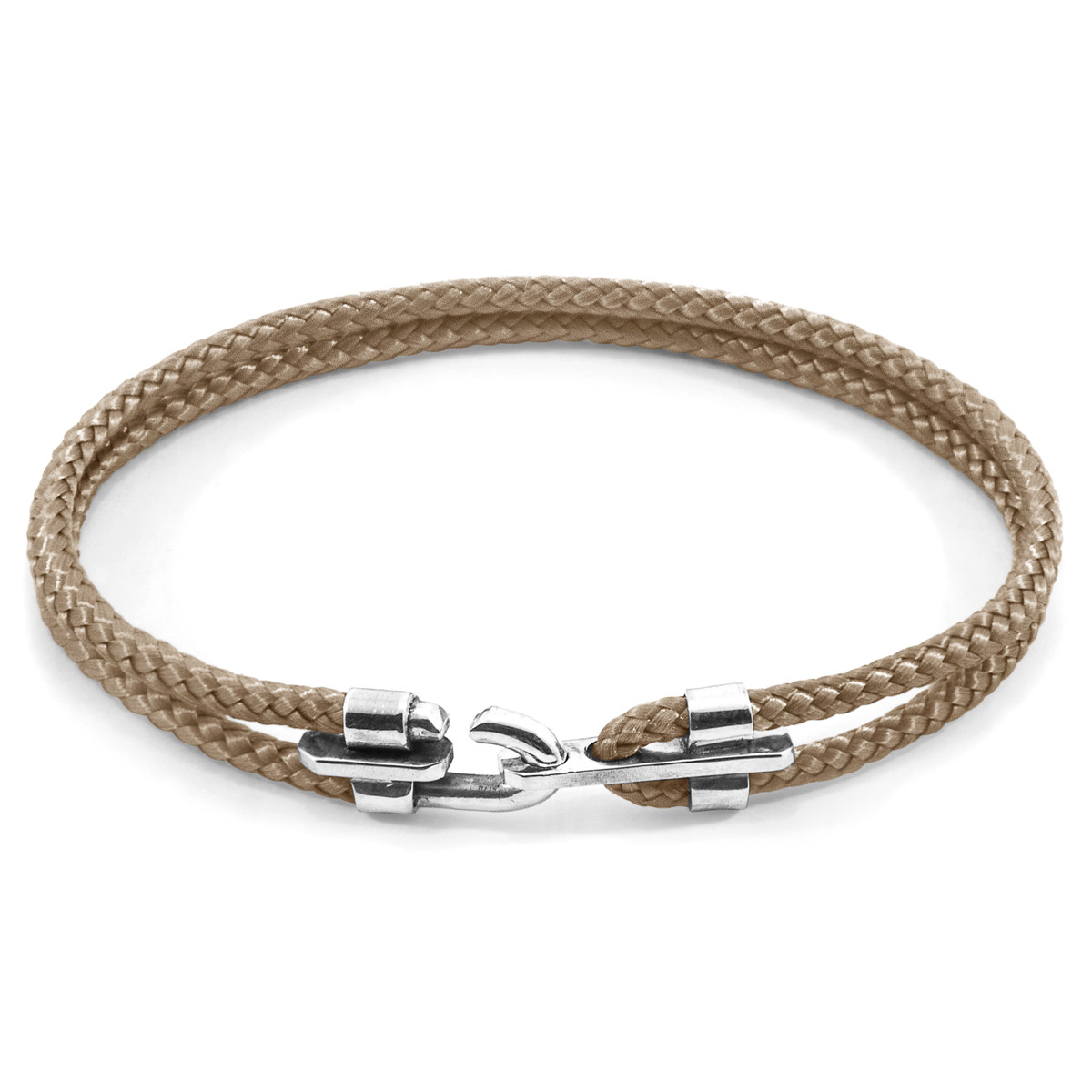 Sand Brown Canterbury Silver and Rope Bracelet