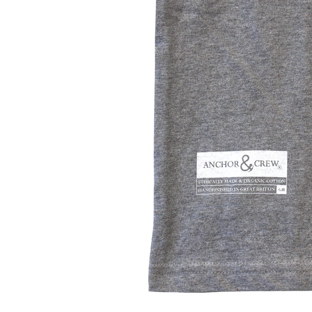 Anchor & Crew Athletic Grey Travel Print Organic Cotton T-Shirt Detail