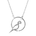 Anchor & Crew Perched Parrot Link Paradise Silver Necklace Pendant