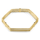 Anchor & Crew Walton Tri-Rail Maxi Geometric 9ct Yellow Gold Bangle