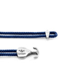 Navy Blue Delta Anchor Silver and Rope Bracelet