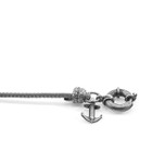 Classic Grey Clyde Anchor Silver and Rope Bracelet