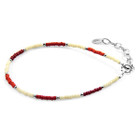 Anchor & Crew Red - Off White Zoey Silver and Miyoko Glass Bracelet