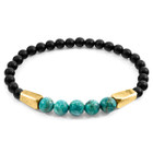Blue Turquoise Hukou 9ct Yellow Gold and Stone Bracelet