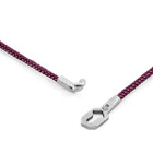 Anchor & Crew Aubergine Purple Tenby Silver and Rope Bracelet 