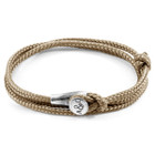 Anchor & Crew Sand Brown Dundee Silver and Rope Bracelet