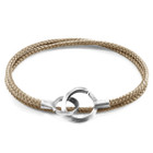 Anchor & Crew Sand Brown Montrose Silver and Rope Bracelet