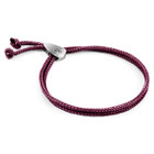 Anchor & Crew Aubergine Purple Pembroke Silver and Rope Bracelet