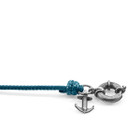 Ocean Blue Clyde Anchor Silver and Rope Bracelet
