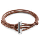 Anchor & Crew Copper Pink Oxford Silver and Rope Bracelet