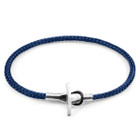 Anchor & Crew Navy Blue Cambridge Silver and Rope Bracelet