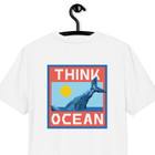 Think Ocean Whale Pixel Art Organic Cotton T-Shirt