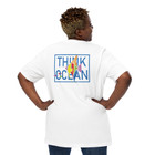 Think Ocean Fish Fluorescence Cotton Embroidered T-Shirt