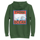 Think Ocean Polar Bear Pixel Art Cotton Blend Hoodie